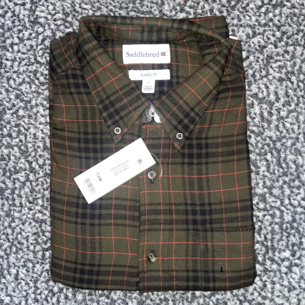 Brand new Saddlebred long sleeved button up dress shirt